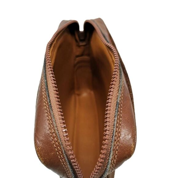 Rare Vintage Gucci Collector Brown Leather Suede Clutch/Toiletry Bag | Circa 196 - Picture 4 of 7